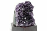 Deep Purple Amethyst Geode With Wood Base - Uruguay #360461-2